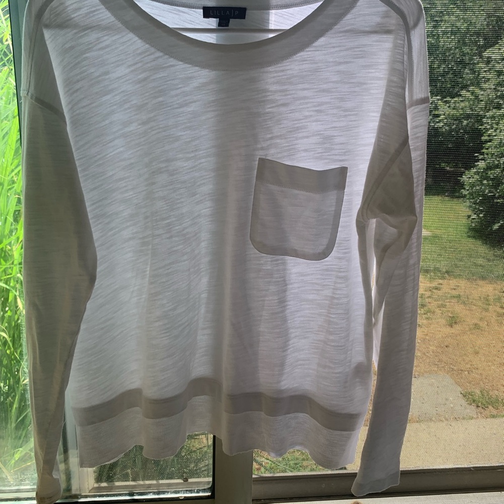 Lilla P lightweight long sleeve white shirt